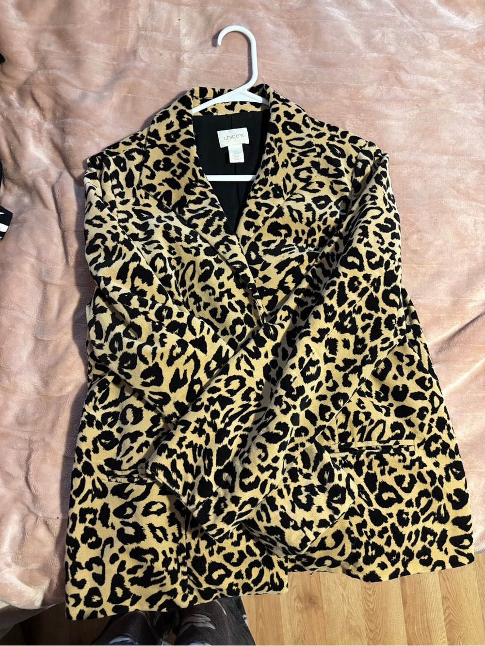 Chico's Leopard Print Jacket - Black & Tan